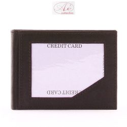 Ablakos kártyatartó/bérlettartó papírpénz tartóval fekete színben.