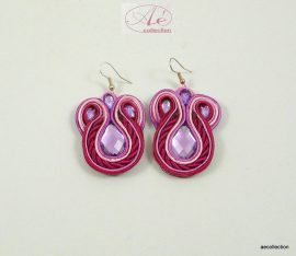 Sujtás fülbevaló lila-magenta (Díszdoboz külön megvásárolható!/400Ft)